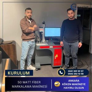 Om Makine - Ankara Köken Makine 50W Fiber Lazer Markalama Makinesi kurulumu