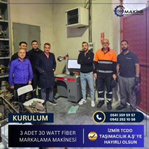 zmir 3 Adet 30W Fiber Lazer Markalama Makinesi Kurulumu OM Makine