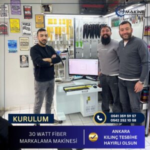 Om Makine - Ankara Kılınç Tesbih 30W Fiber Lazer Markalama Makinesi kurulumu