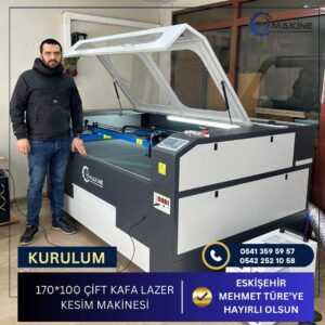 Om Makine - Eskişehir Mehmet Türe 170x100 Çift Kafa Lazer Kesim Makinesi kurulumu